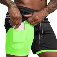 Shorts Deportivos Para Hombre Con Bolsillo Integrado Secado Rápido Verano 2 En 1 Shorts De Playa Y Gimnasio Doble Capa Transpirables Y Cómodos - details 8