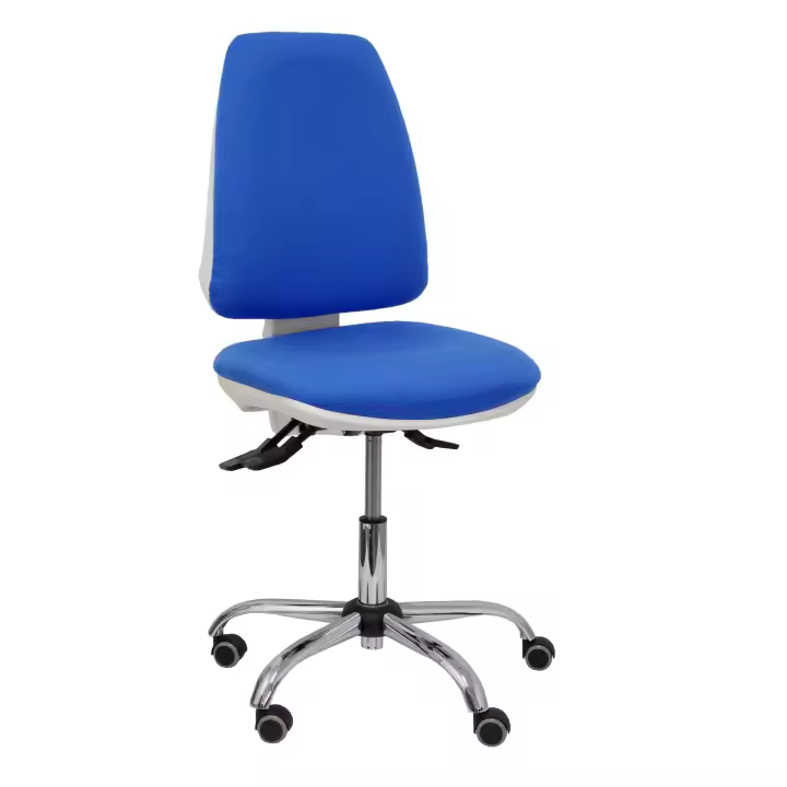 Silla de Oficina Ergonómica Piqueras Y Crespo Elche Blanca con Ruedas de Parqué y Mecanismo Asincro - 1