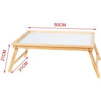 Mesa de cama,bandeja de cama plegable de madera 50 x 31 x 21 cm, mesa multiuso para desayuno con patas plegables, ligera y resistente, fondo blanco - details 1