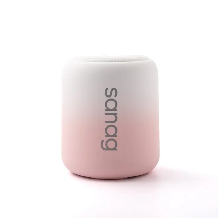 （no compatible con Alexa）Altavoz Bluetooth Pequeño  y USB | Minicadena de Música con Graves Potentes, Sonido de Alta Calidad y Diseño Compacto | Ideal para Hogar, Viajes y Fiestas，Degradado de verde a rosa - 1