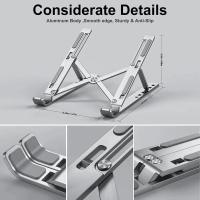 Soporte De Aleación De Aluminio Para Portátil Ajustable Plegable Portátil Para Computadora Bracket De Elevación Y Enfriamiento Antideslizante - details 4