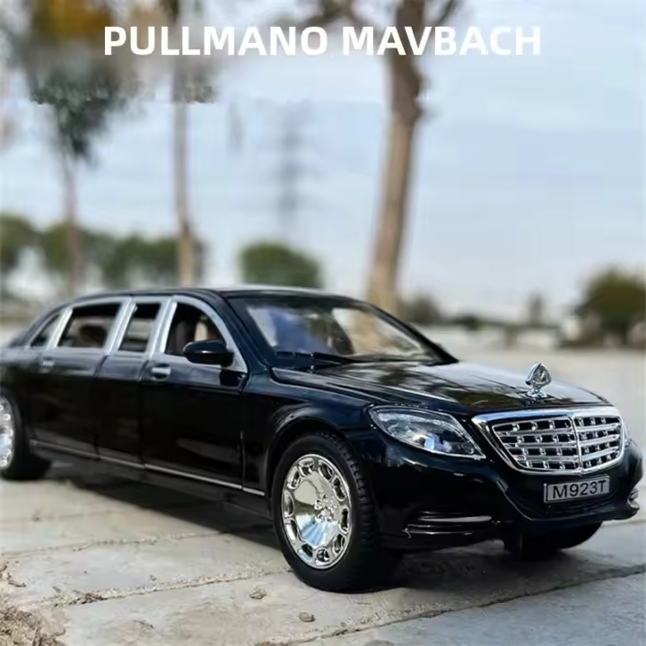 Modelo De Coche Maybach S600 Pullman 1:24 Metal Con Sonido Y Luz Vehículo De Simulación Para Niños Regalo Juguete De Lujo - 1