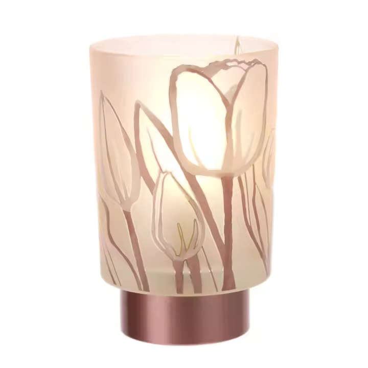 Lámpara de Cristal Rosa tulipán dia.10x16cm - 1