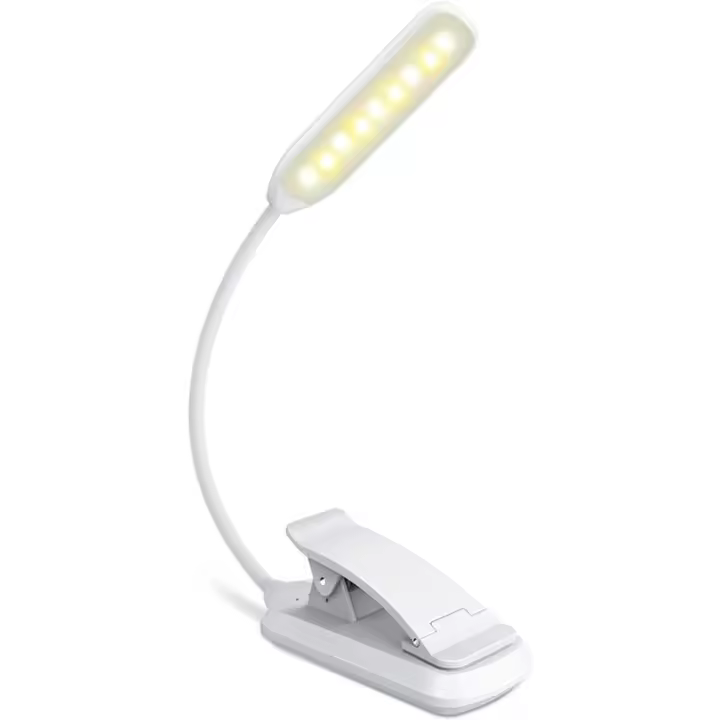 Lámpara de lectura de 9 LED, recargable por USB con sensor táctil, 3 colores de luz (blanco/cálido/mixto), brillo regulable, lámpara de lectura flexible de 360° - 1
