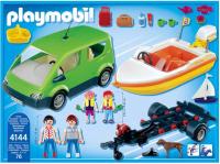 PLAYMOBIL 4144 Vacaciones Coche Familiar  +Lancha - details 1