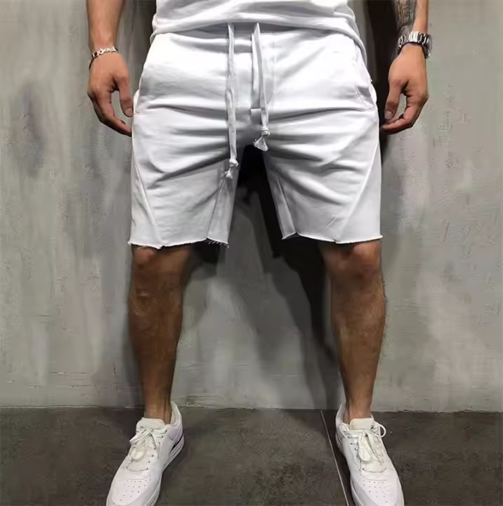 Shorts De Correr Para Hombre De Color Sólido Fitness Ropa Deportiva Casual Shorts De Verano De Pierna Larga Cierre Con Cordón - 1