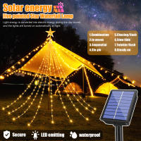 Luces De Navidad Estrella De Cinco Puntos Solar Para Jardín Fiesta Decoración De Árbol De Navidad Impermeables Luz De Fairy - details 0