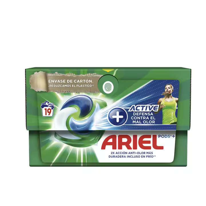 ARIEL PODS ODOR ACTIVE 3en1 detergente 19 cápsulas - 1