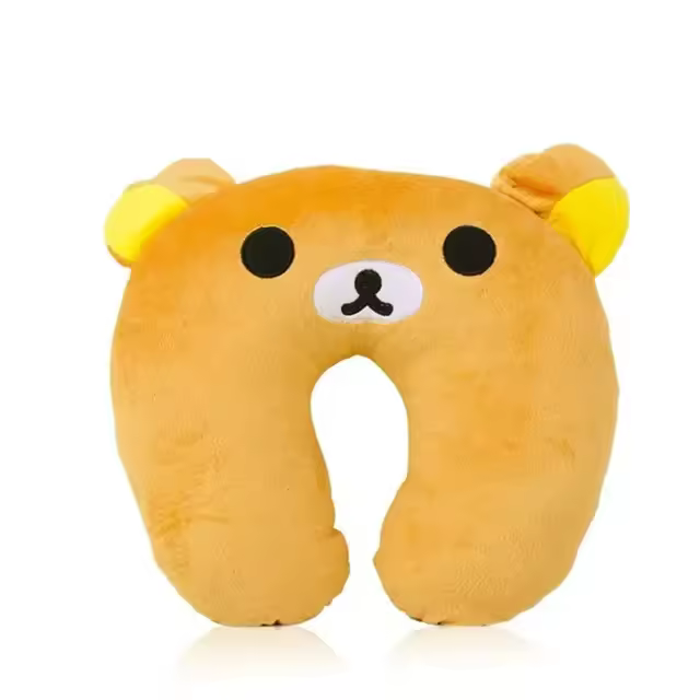 Almohada De Viaje Para Cuello En Forma De U Suave Y Confortable De Peluche Para Niños Y Adultos Oficina Cojín De Descanso - 1
