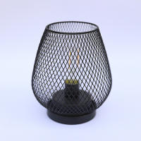 Juego de 2 lámparas de Mesa with form de jaula de metal que funciona con Pilas, Luz decorative inalámbrica with bombilla LED para Dormitory, Hogar, Bodas, FiesasSuministro de Energía DE LA catería, sin catería) - details 4