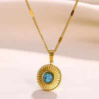 Collar Colgante Forma De Lágrima Dorado Para Mujer Acero Inoxidable Piedra Natural Joyería Moda Regalo Para El Día De La Mujer - details 10