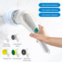 Cepillo De Limpieza Multifuncional Eléctrico 5 En 1 Para Baño Y Cocina Herramientas De Limpieza Plásticas Resistentes Al Agua - details 3