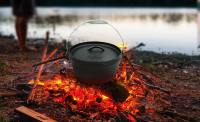 AREBOS hierro fundido Dutch Oven BBQ Set de con caja madera guantes protectores - details 1