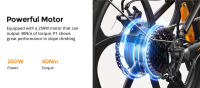 Bicicleta Eléctrica Plegable ENGWE P1 con Neumáticos Anchos de 20*2.3 pulgadas, Motor de 250W, Batería de 36V 13Ah, Velocidad Máxima de 25km/h, Frenos de Disco Dobles, Cuerpo de Aleación de Aluminio, Shimano 7 Velocidades, Autonomía Máxima de 100km-Blanco - details 1