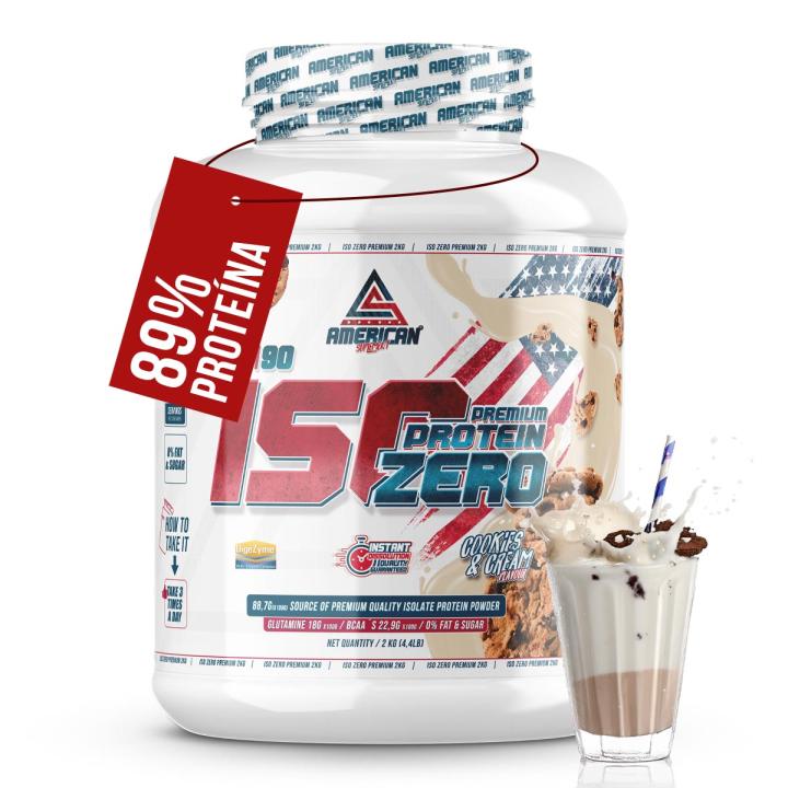 Proteína Aislada de Suero 2kg | 900gr | 0% Azúcares y 0% Grasa | Alta Pureza 89% | Bajo en Carbohidratos | Iso Whey Zero para Masa Muscular | Fácil Digestión con DigeZyme | Sabor Exquisito | Fabricada en España | As American Suplement