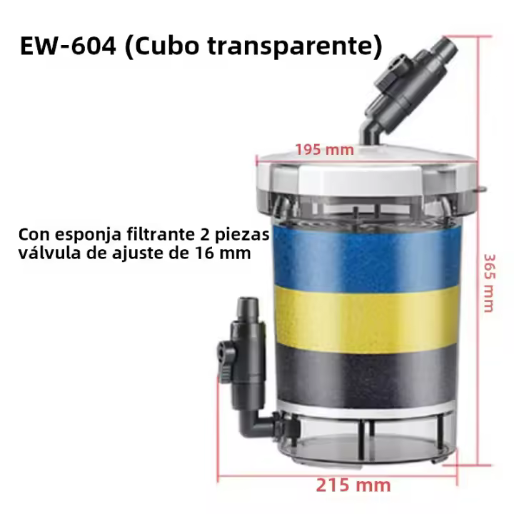 Filtro Externo SUNSUN 604 Pre Filtro EW-604 HW-604 Con Esponja Y Cartrage Para Acuario 4 Piezas Accesorios Para Pesca - 1