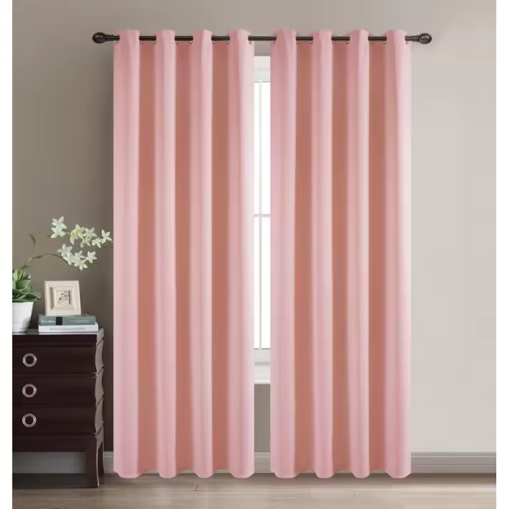COSHANO Cortinas de Ventana Opacas 2 Piezas Modernas Anti Luz, Termicas Aislantes Frio y Calor para Salon, Habitacion (140x260cm Rosa) - 1