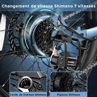 FAFREES F20 Light Bicicleta Eléctrica Plegable para Ciudad Motor de 48V 250W Velocidad Máxima de 25km/h Batería de 14.5Ah Neumático de 20*1.95'' Cambio Shimano de 7 velocidades - details 7