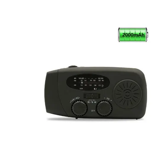 SOMY Radio solar portátil, manivela principal, radio Am/FM/NOAA, dispositivo de emergencia de radio meteorológica con linterna de 3 LED y cargador de teléfono para senderismo, camping, radio en el lugar de trabajo - 1