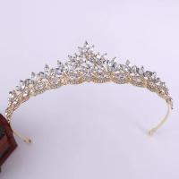Diadema De Boda Con Diamantes Y Lágrimas De Cristal Accesorio Para Cabello Elegante Corona De Hojas Para Fiestas Y Aniversarios - details 4