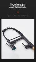 Mezclador de cocina de acero inoxidable sus304 negro mate con rociador extraíble, diseño industrial, 1 o 3 orificios, para cocinas rústicas, autocaravanas, lavanderías, casas móviles, pubs y mucho más. - details 4