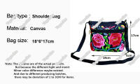 Nueva Small Mano Bolsos Estilo Étnico Bordado Saco De Hombro Casual De Lona Viaje Tres Cremalleras Bolsa Cruzada Para Mujer - details 0