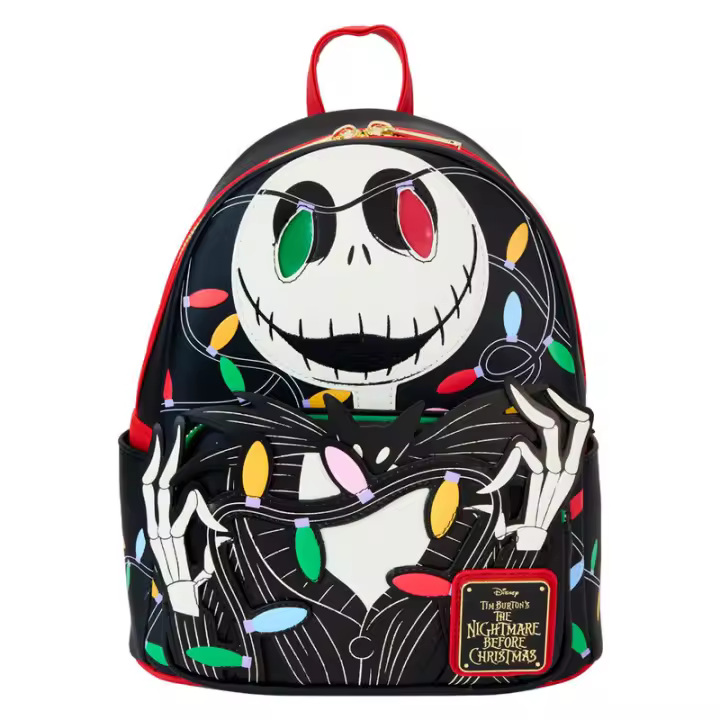 Mochila Smiling Jack Pesadilla Antes de Navidad Disney Loungefly. Mochila ergonómica con amplio espacio. Diseño resistente y versátil para llevar tus pertenencias con estilo. - 1