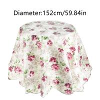 Mantel Redondo Floral De Verano 152cm Multicolor Rustic Reutilizable Para Fiestas Y Picnics En El Jardín O Comedor - details 0