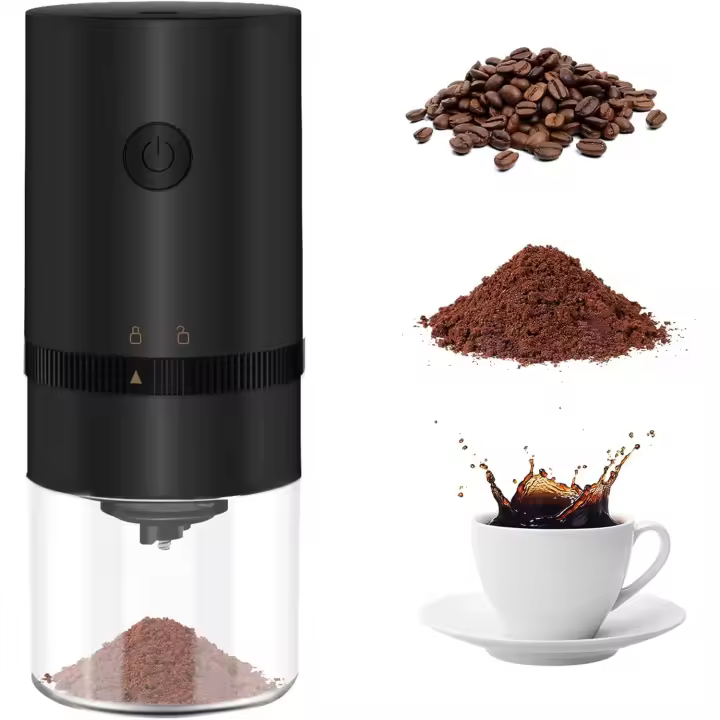 Molinillo de café Eléctrico portátil,mini molinillo de café Eléctrico recargable con múltiples configuraciones de Molienda - 1