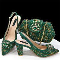 Sandalias De Fiesta Verdes Con Zapatos De Tacón Alto Y Bolso De Venus Chan Estilo INS Punta Redonda Brillante Elegantes Para Mujer - details 24