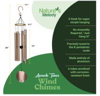 Campana viento metalica jardin musica oro rosa Natures Melody 80 cms Aureole Tunes Afinada.Agradables campanillas - details 3