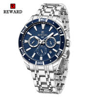 Reloj De Pulsera De Negocios REWARD VIP Nueva Diseño Reloj De Cuarzo Para Hombres Acero Inoxidable Resistente Al Agua Cronógrafo Luminoso Deportivo - details 0