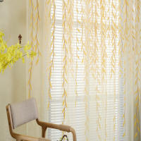 Cortina De Tela De Encaje Vintage Pastoral Floral 210*95cm Cortina De Ventana Transparente Decorativa Para Hogar Y Café - details 6