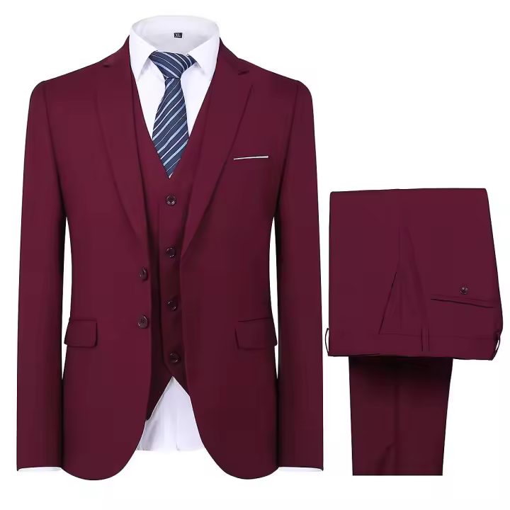 Traje de negocios de 3 piezas Blazer Chaleco Pantalones 9 colores - 1