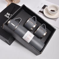Botella Termo Aislada De Acero Inoxidable 500ML Set De Regalo Estilo Negocios Para Oficina Taza De Café Portátil Frascos Carafas - details 7