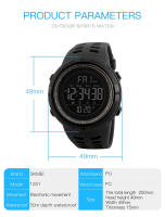 Reloj Deportivo De Moda SKMEI Para Hombres Multifuncional Resistente Al Agua 5Bar Reloj Digital Con Alarma Cronógrafo Pantalla LED - details 9