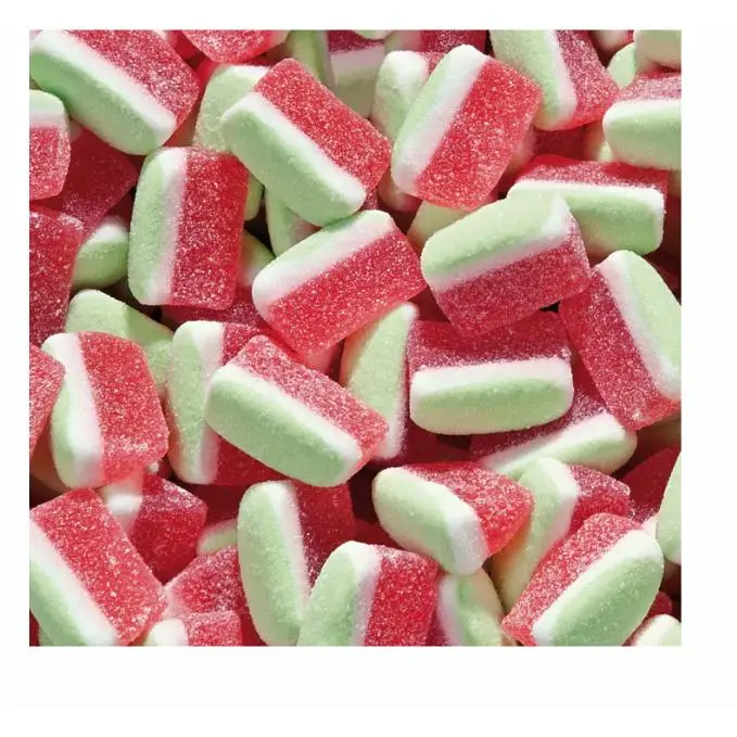HARIBO MAXIPACK TAJADAS SANDIA 1KG son los clásicos caramelos de goma con forma de tajada de sandia , que combina una irresistible textura y un delicioso interior de gelatina de fresa, recubiertas de pica. Sabor de Haribo TOP original calidad de confianza - 1