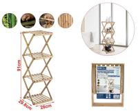 Estantería de bambú Plegable de 4 Niveles, Ideal para guardarropa, en el baño y como estantería de Cocina, estantería para decoración, sin Montaje, Estrecha, Ahorra Espacio, 29.8 x 28 x 91 cm - details 3