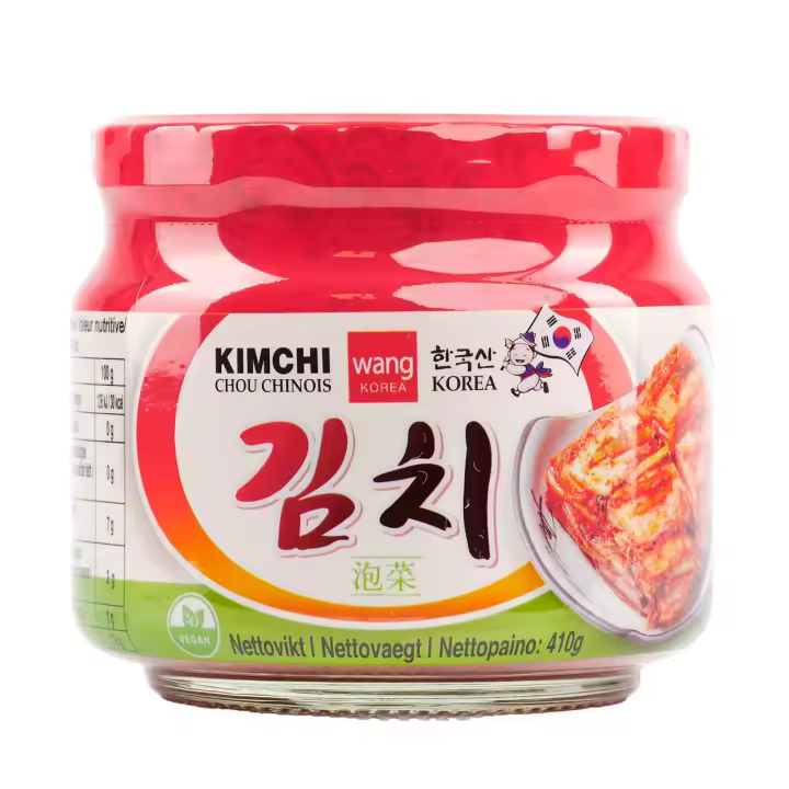 NUEVO Kimchi Coreano Conservado Botella 410g Wang Una Delicia Fermentada Vegana y sin Gluten - 1