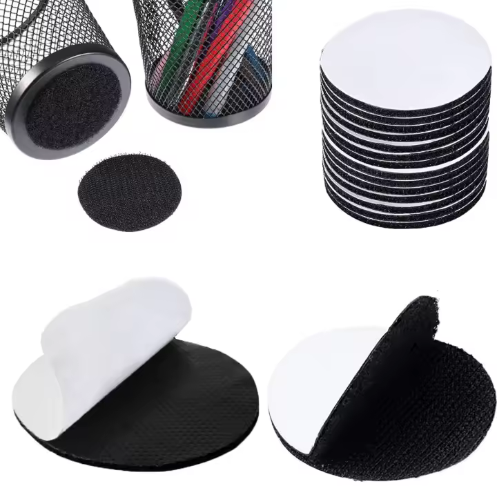 10 Pares Belcro Adhesivo Redondo, 5 CM Belcro Adhesivo Doble Cara para Manteniendo Las Alfombras, Tapetes, Cortinas, Muro de Fotos en su Lugar - 1