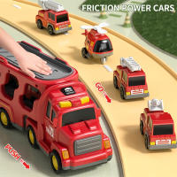 Juego De Coches De Fricción Para Niños Y Niñas Vehículos De Bomberos Y Camión Portador De Juguetes Educativos Para Niños - details 4