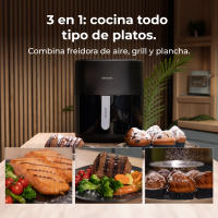 Freidora de aire sin aceite Cecotec Cecofry&Grill Duoheat 6500, 6.5 Litros, Doble Resistencia, Plancha, Grill, Air Fryer, 2200W, Dietética y Digital, Ventana, Temperatura Regulable 80-200°C, 8 Menús - details 3