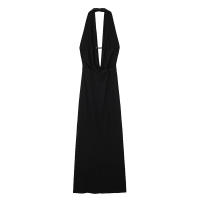 Vestido Midi De Encaje Sin Espalda Estilo Vintage Para Mujer Willshela Con Cuello Halter Y Decoración De Lazos Vestido Chic Femenino - details 3