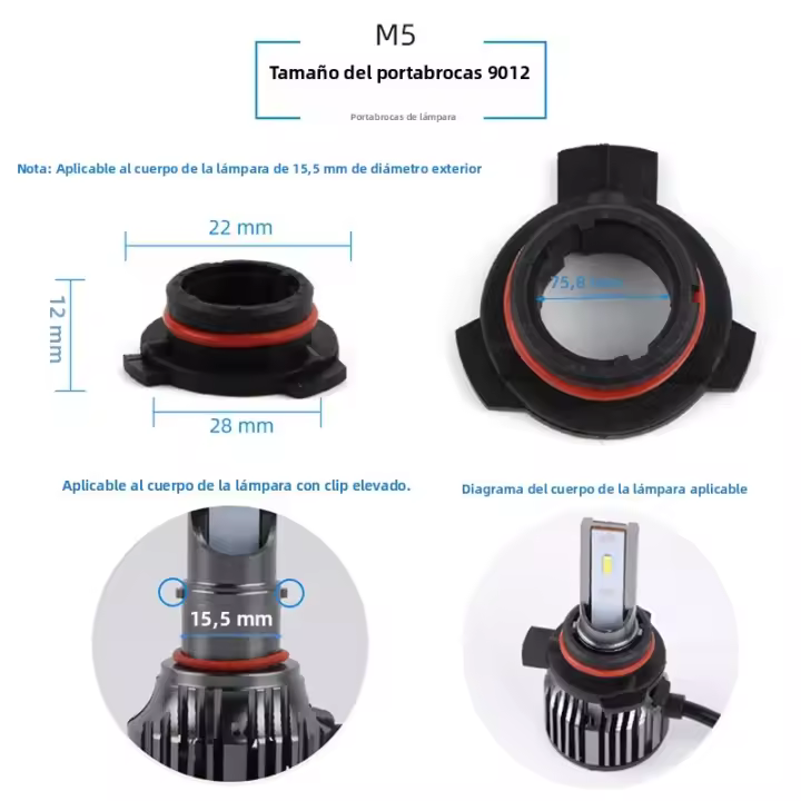 Adaptador De Bombilla LED Para Faros De Coche H1 H4 H7 H11 9005 9006 9012 Resistencia a Alta Temperatura Soporte De Lámpara Automóvil - 1