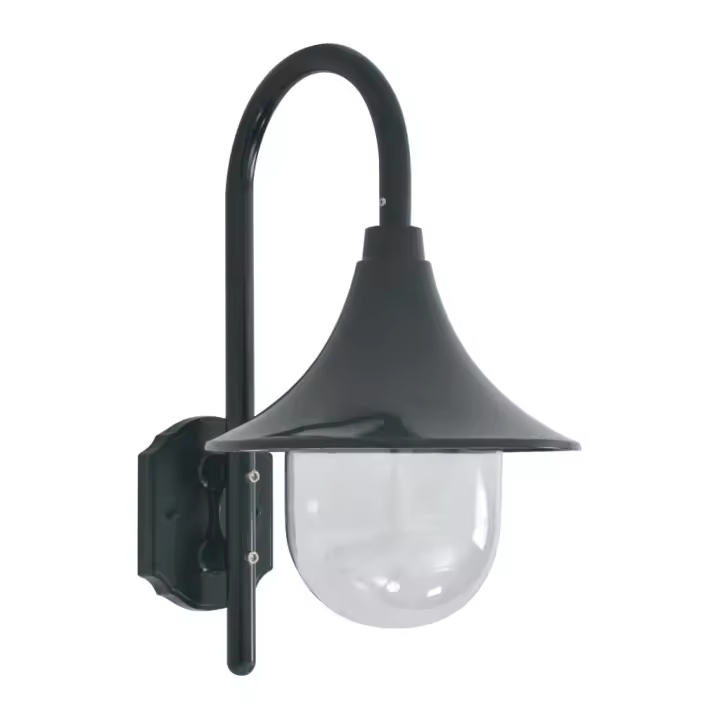 vidaXL Lámpara de pared de jardín aluminio verde oscuro E27 42 cm - 1