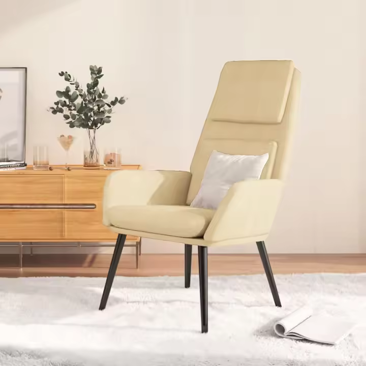 vidaXL Sillón de relax de tela color crema - 1