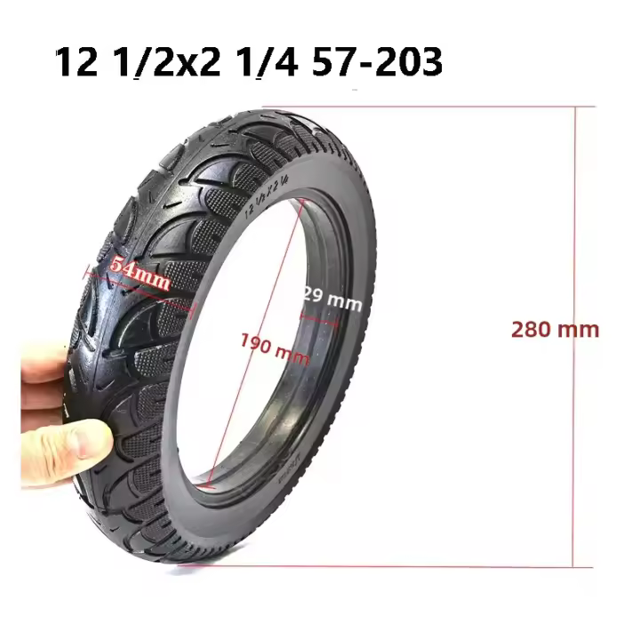 Pneumáticos Eléctricos De 12 Pulgadas 12 1/2X2 1/4 Sólidos No Inflables 57-203/62-203 Ruedas Y Rines Para Vehículos Electrónicos - 1