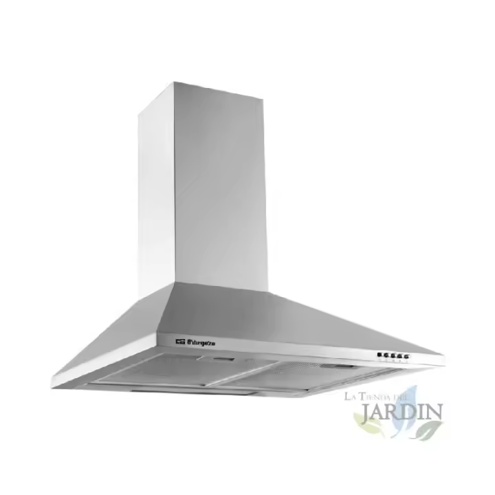 SUINGA Campana Decorativa Inox Orbegozo, Motor 65W, Clase Energética D, 3 Niveles de Potencia, Ancho 60 cm - 1