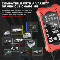 Cargador De Batería De Coche Grande Pantalla LCD 6A/8A/10A 12V Para Motocicleta Y Vehículos Con Tecnología Inteligente De Reparación - details 1