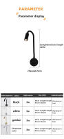 Lámpara De Pared LED 3W Con Cuello De Ganso Flexible Ajustable Con Interruptor Para Lectura Estudio Dormitorio 85-265V - details 10